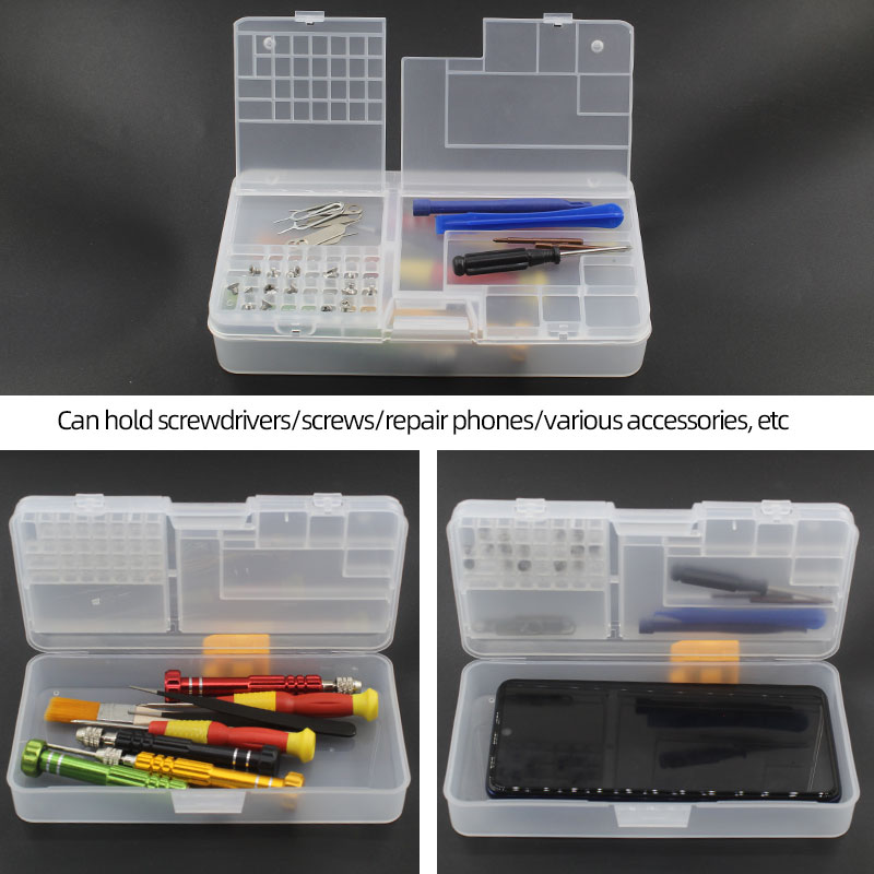 Caja, Componentes electrónicos, Almacenamiento de plástico transparente, Accesorios para tornillos pequeños, Rejilla de clasificación de herramientas