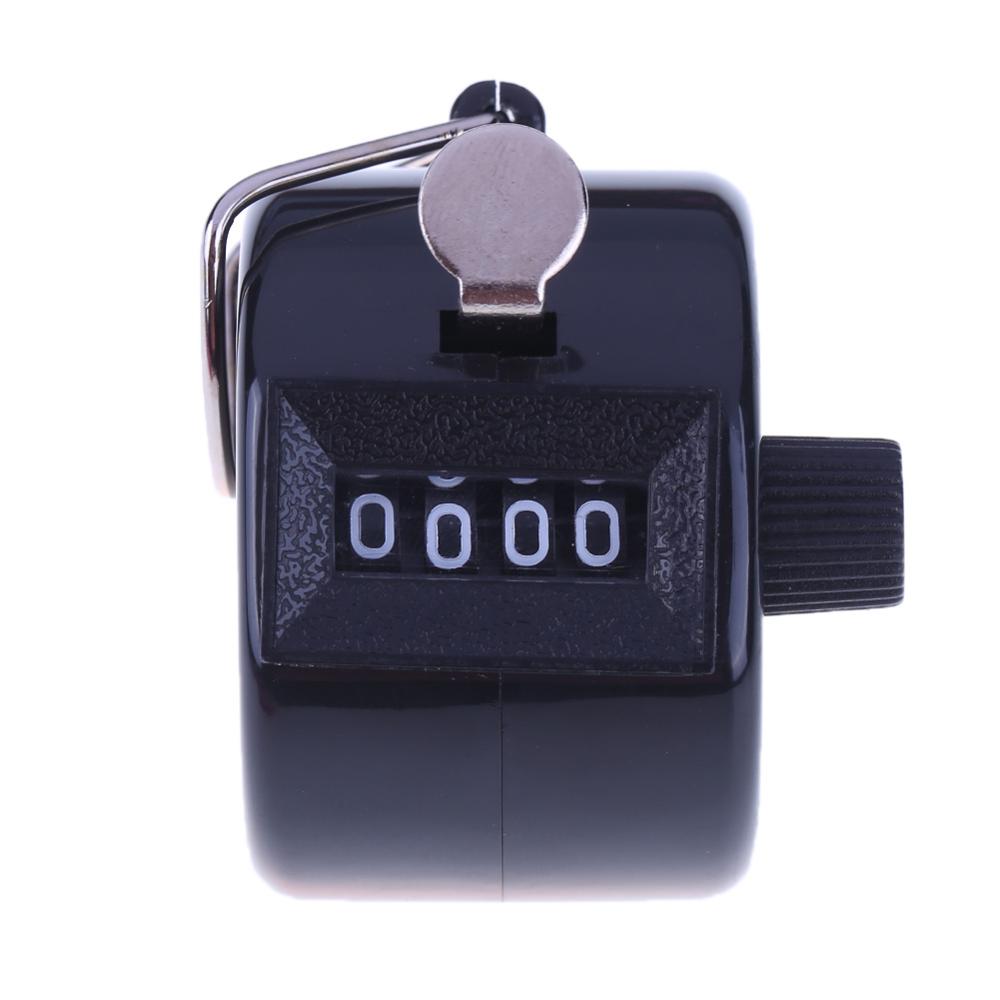 Counter Clicker 4 Cijferig Nummer Tellers Plastic Shell Vinger Display Handmatige Telling Tally Clicker Timer Voetbal Golf Teller: Black