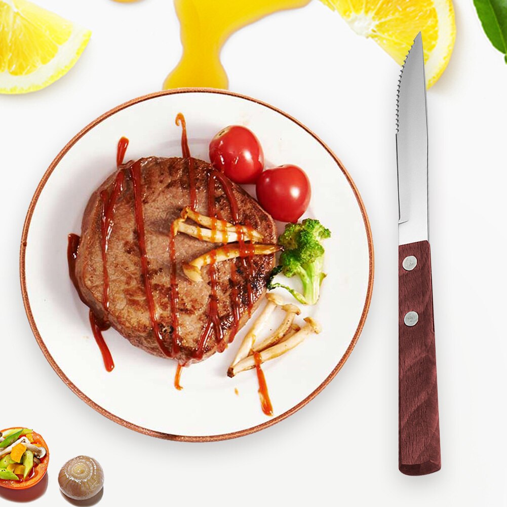 Hem kök middag trähandtag daglig camping restaurang biff kutter bar fest grill servis western rostfritt stål