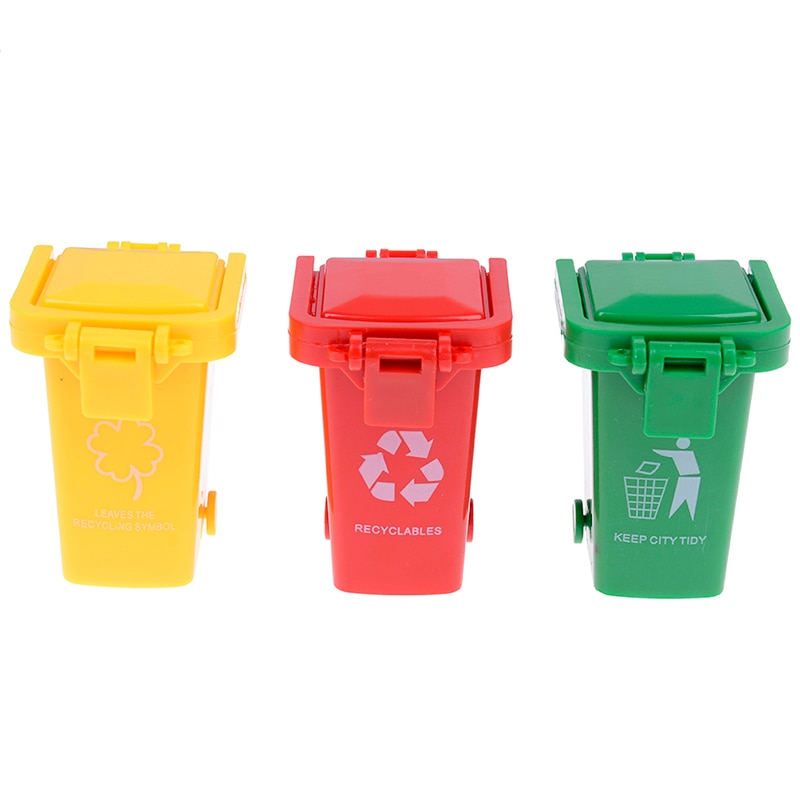 3 pz/pacco Kawaii Spazzatura Bidone della spazzatura Contenitore bavaglio Giocattolo di Un impostato per I Bambini Che Giocano