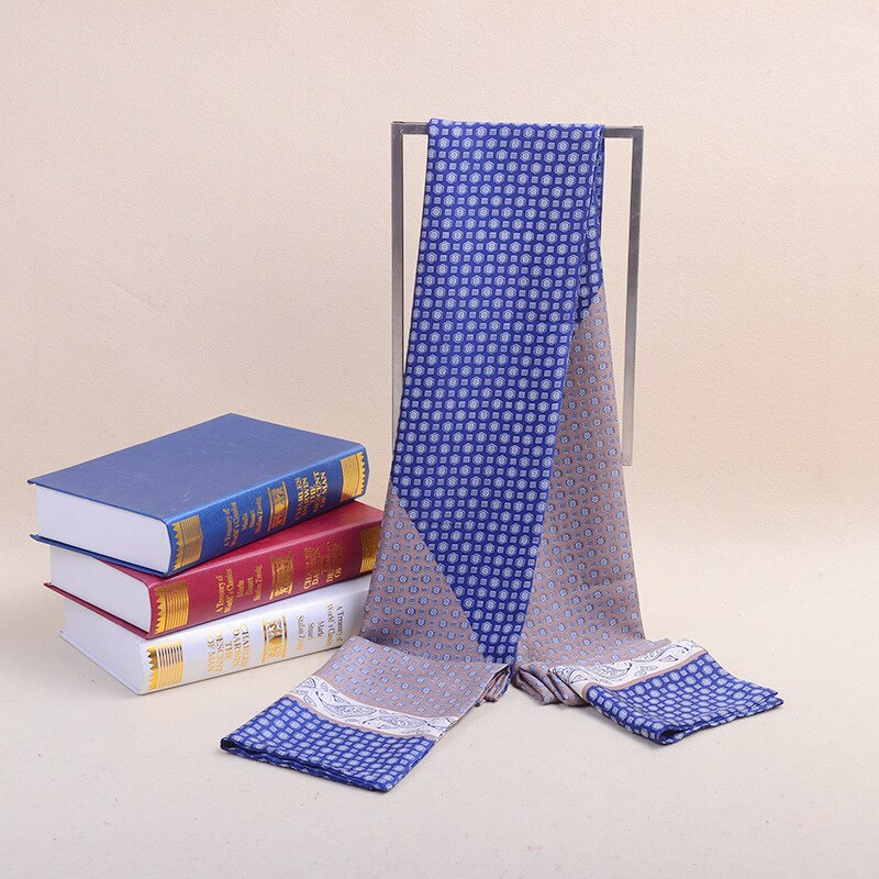 Mannen Gedrukt Zijde Dubbelzijdig Sjaals Mannen Business Lange Sjaals Warme Veelzijdige High-End sjaals Sjaals: Style No.8