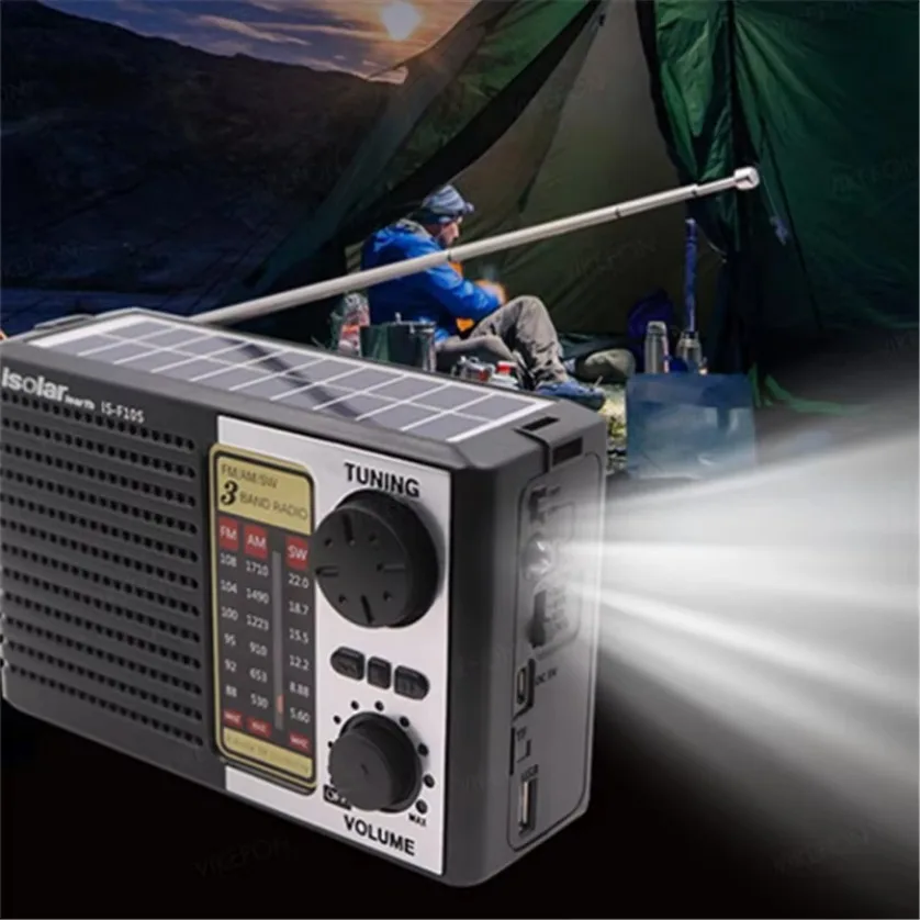 Portátil sem fio bluetooth alto-falante lanterna led fm am sw rádio de carregamento solar rádio de emergência banda completa alta sensibilidade