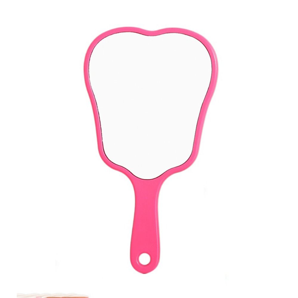 Espelho portátil em forma de dente de plástico para mulheres, durável e leve, de alta definição, espelho de maquiagem portátil mini espelho setorial portátil: Preto