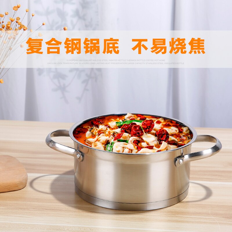 1600ml små gryder 1 person 1 komfur husholdnings mini-suppe gryde induktion gryde hotpot køkken gryde rustfri stål gryde