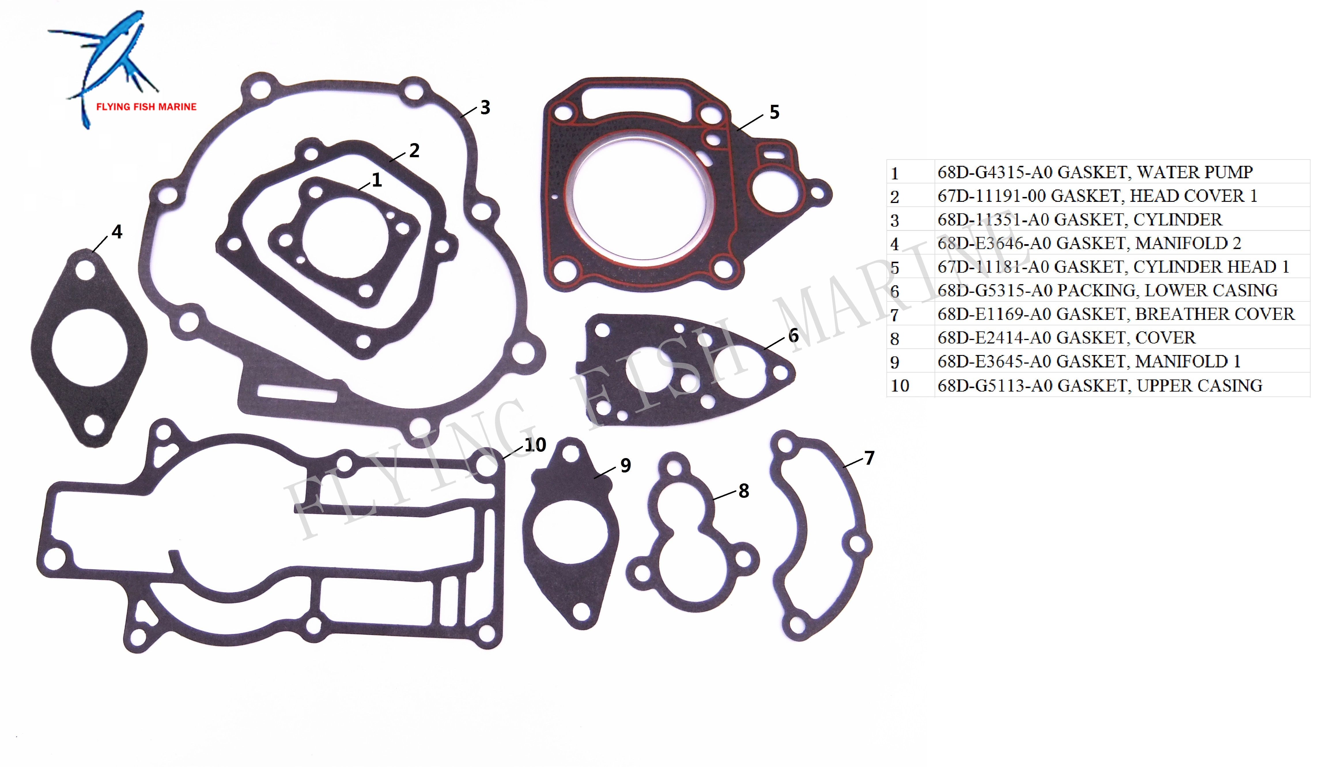 Compleet Power Hoofd Seal Pakking Kit Buitenboordmotor voor Yamaha F4 Boot Motor
