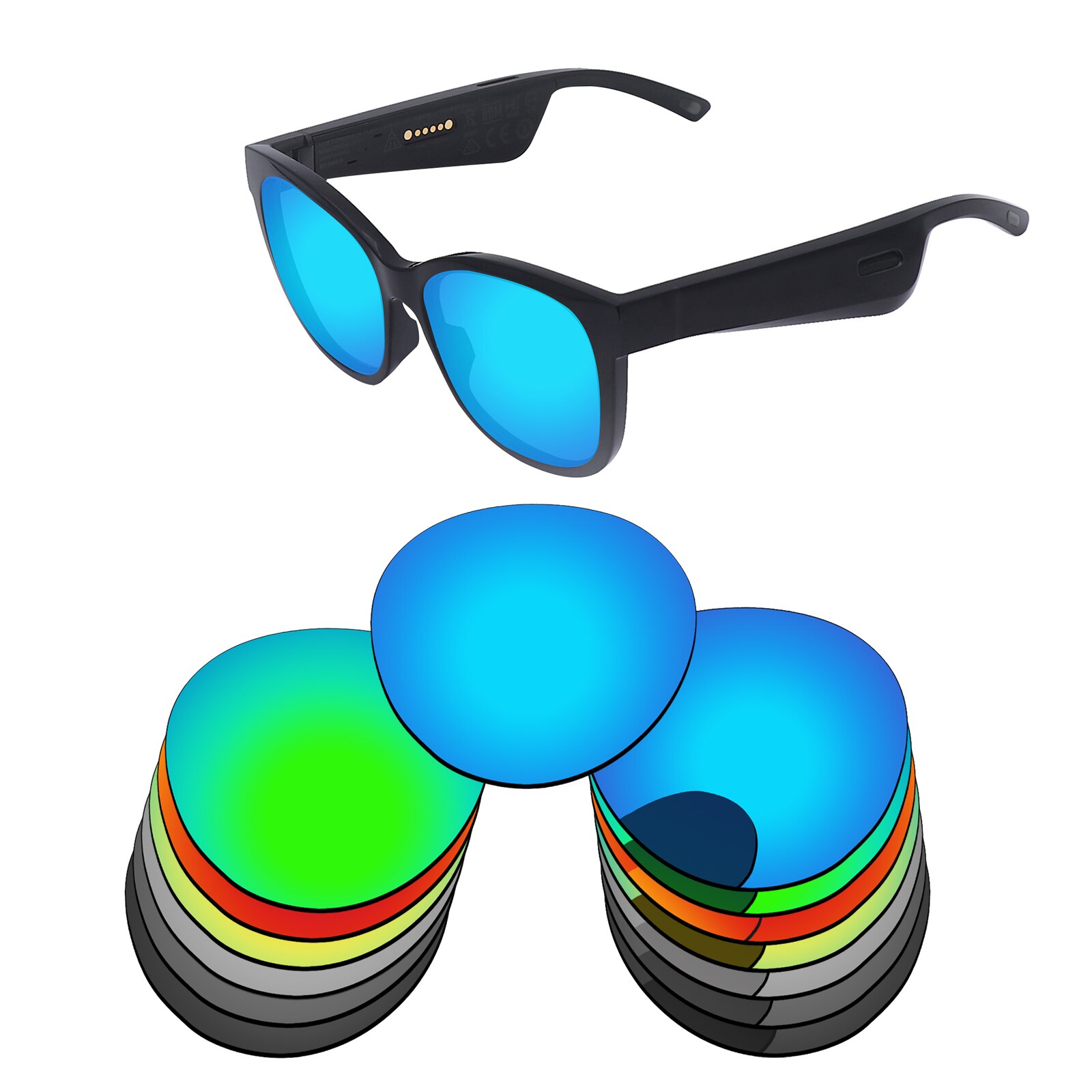 Alphax – verres de remplacement pour lunettes de soleil, polarisées, pour Bose Rondo S/M, Options multiples