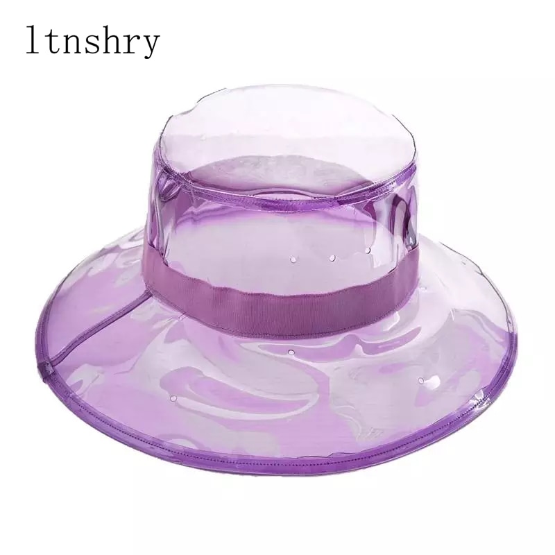Moda kapelusz słońce kapelusz typu wiaderko czapki kobiety główna ulica letni kapelusz na plażę PVC przezroczysty osłona przeciwsłoneczna wodoodporny kapelusz przeciwdeszczowy dla mężczyzn panie