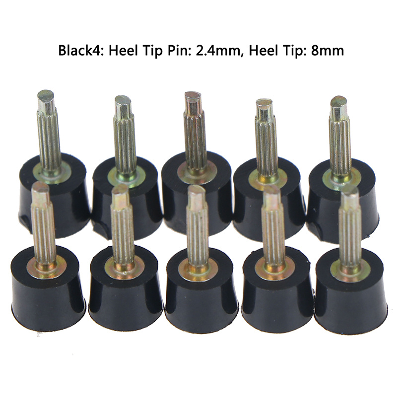 5Pairs = 10 Stuks Hak Reparatie Tips Pins Schoenen Tips Kranen Dowel Liften Vervanging Schoen Reparatie Schoenen accessoires: Black 4