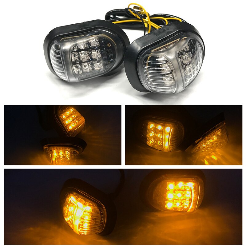 Luces LED intermitentes para motocicleta, indicadores de iluminación de 12V, intermitentes, luz amarilla intermitente, accesorios para moto