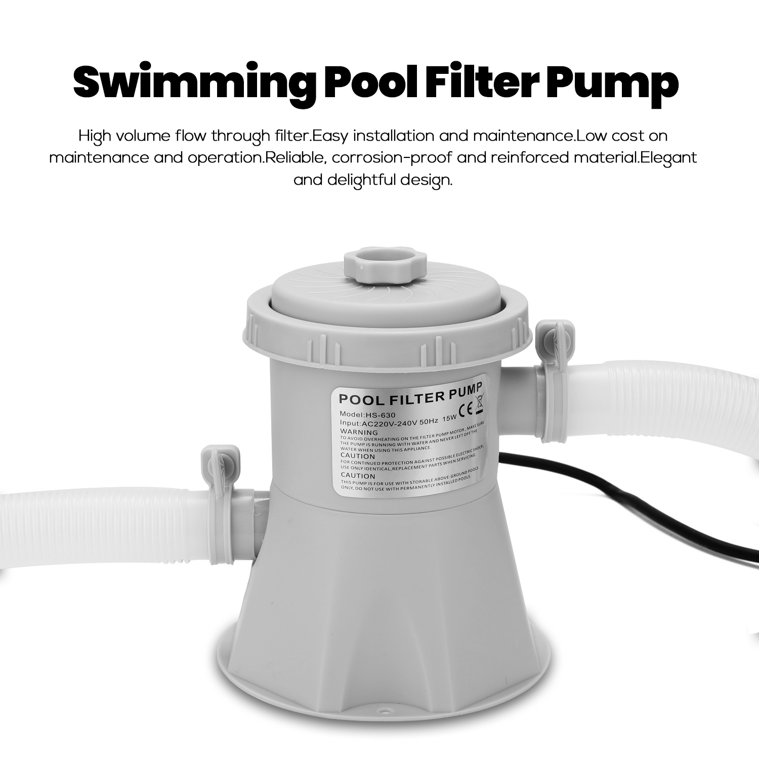 Electric Swimming Pool Filter Pump Reusable Practical Swimming Pool Filter Water Purifier Easy to Install
