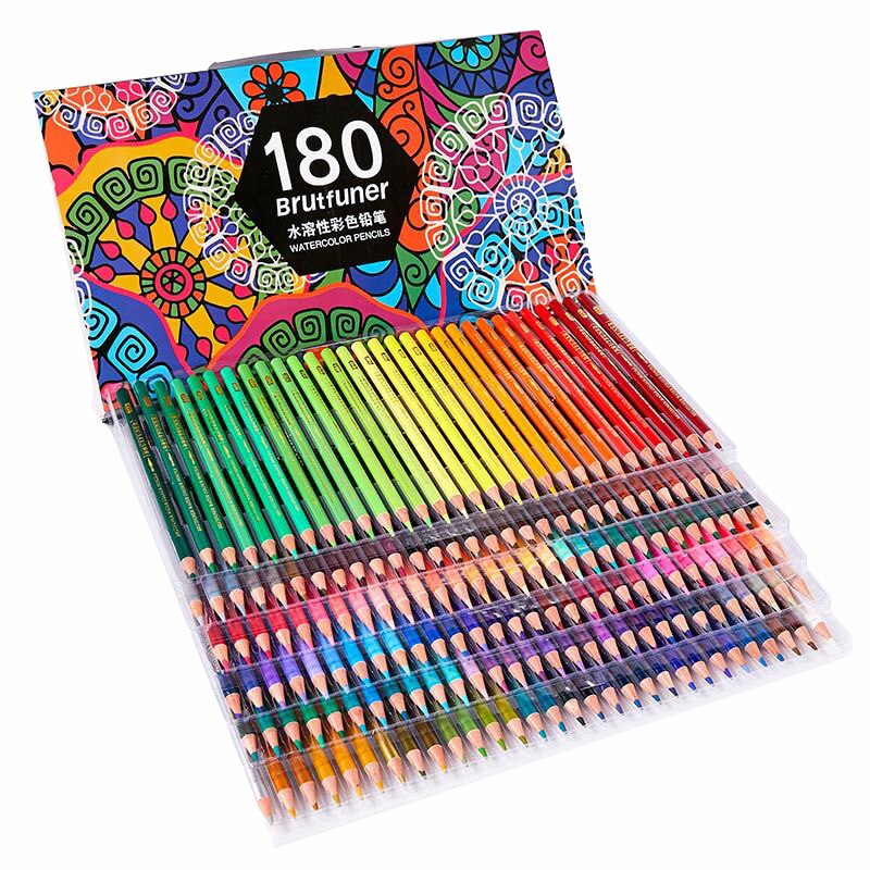 Kit de lápis de aquarela profissional para desenhos, lápis de cor 48/72/120/150/180, para pintura e desenho de crianças, material de arte