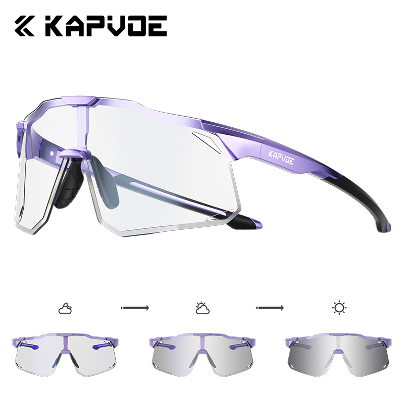 KAPVOE, gafas fotocromáticas para ciclismo para hombre, gafas para ciclismo UV400, gafas para bicicleta, gafas deportivas para exteriores MTB para mujer, gafas para bicicleta: YELLOW