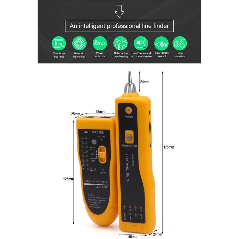 Lan Kabel Tester Cat5 Cat6 RJ11 RJ45 Utp Stp Detector Lijn Locator Tracker Telefoon Diagnose