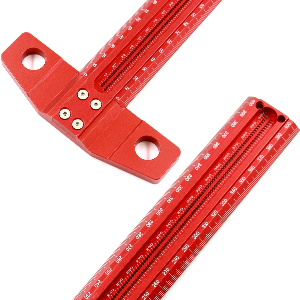 Aluminium Alloy T Hole Positioning Metric Measuring Ruler 300-600mm Precision Marking T-Rule Scriber Ruler Woodworking Tool