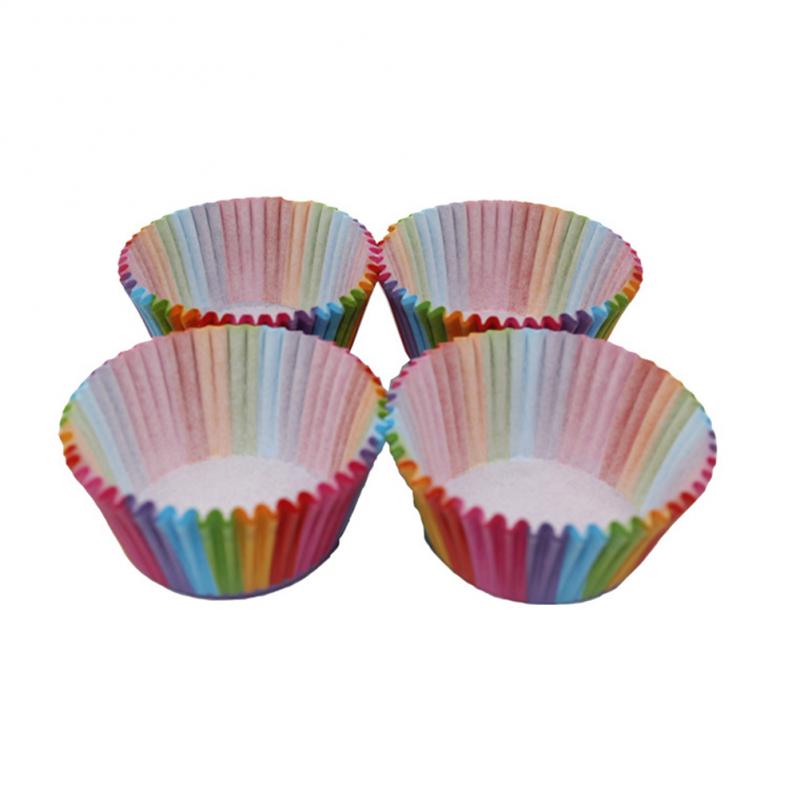 100Pcs Colorful Paper Box Cake Cupcake Liner Baking Muffin Case Cup Party Tray Cake Mold Decorating Tools Cupcake Paper