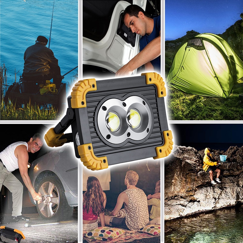 Batería portátil Spotlig 18650 con linterna LED recargable como banco de energía equipo de Camping para lámpara de Camping linterna al aire libre