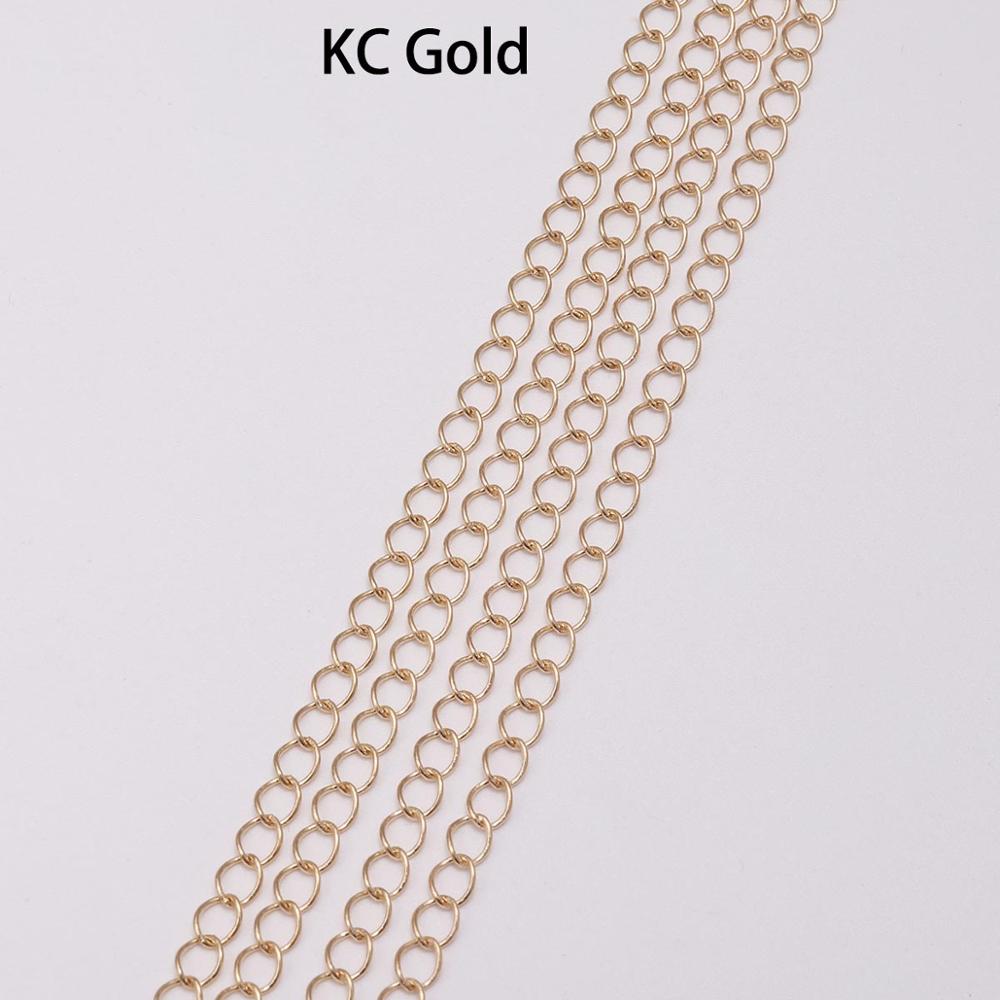 5m 10 mt/los Halskette Verlängerung Kette Lange Verknüpfung Öffnen Ring Erweiterte & Erweiterung Schwänze Ketten Liefert Für Schmuck Machen zubehör: KC Gold / 5M