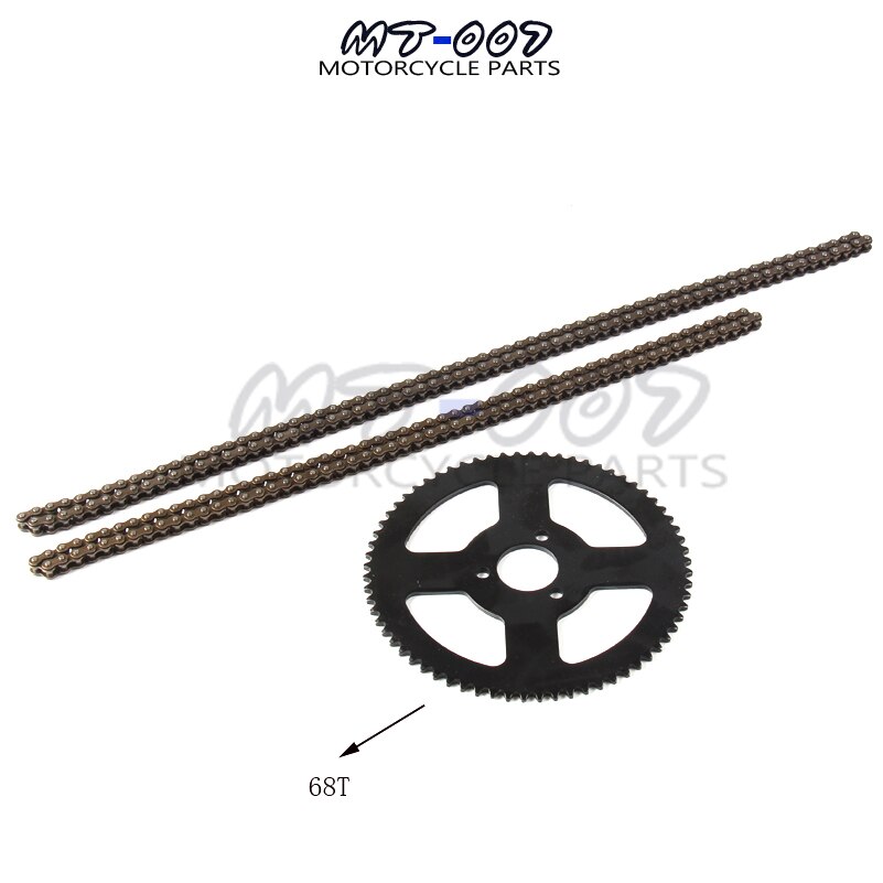 47cc 49cc pocket bike chain 25H 112L or 136L loops +rear chain sprocket mini moto atv quad 2 stroke engine parts accessories