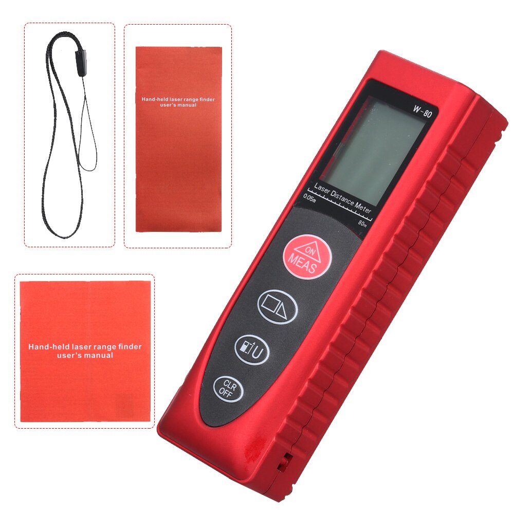 40m Smart Handheld Distance Meter Portable Multifunction Space Measuring Tool with Backlit LCD Rangefinder Measure Distance