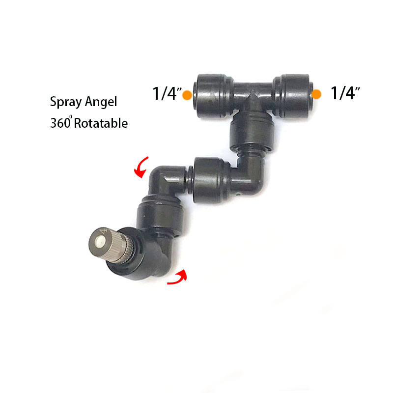 360 Adjustable Fogger Mist Sprinkler Atomizing Misting Nozzle Kit Spray Injector Brass Nozzle