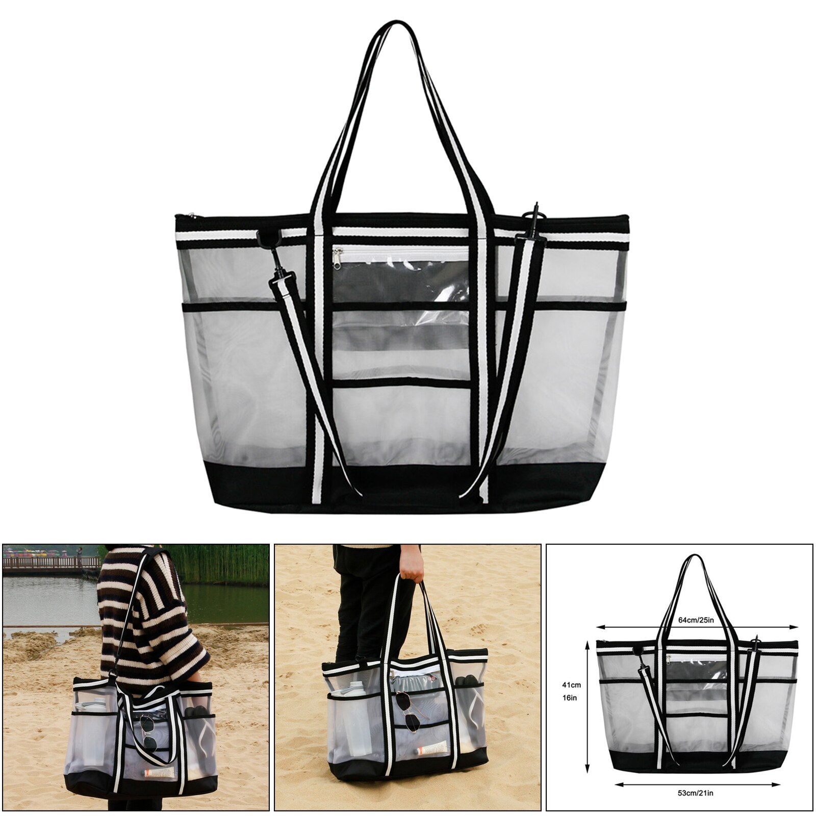 Beach Bag Women Swimming Bag Multi-Pockets Beach Toy Bag Travel Bag