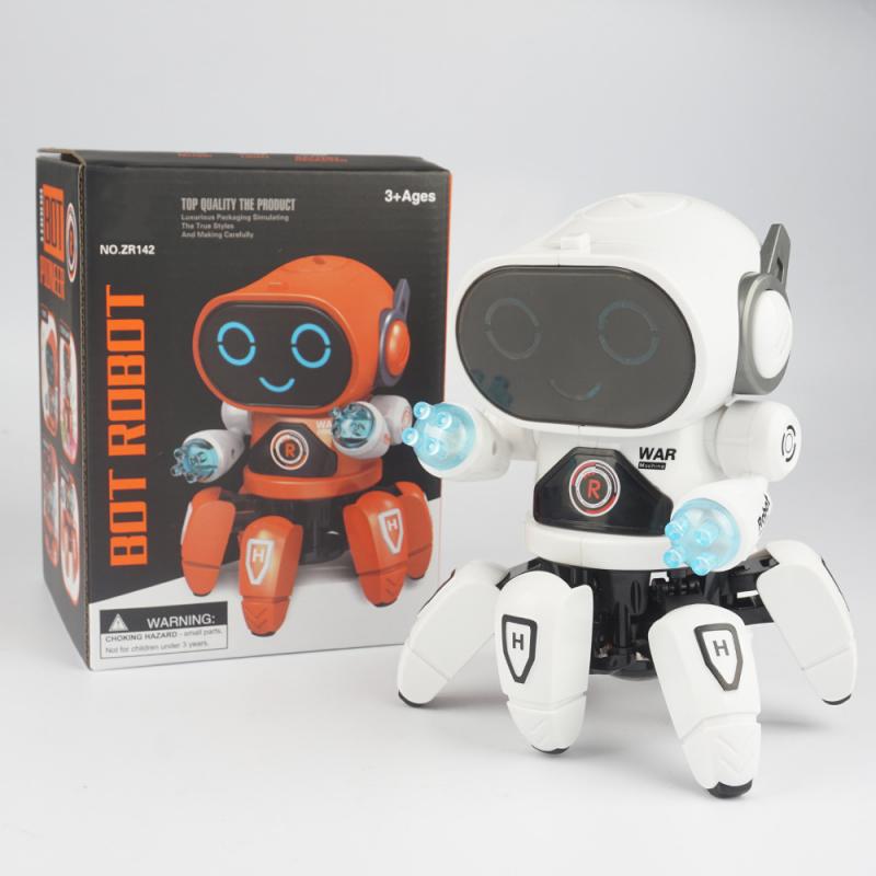 Robot inteligente a Control remoto para niños, juguete interactivo de baile, con iluminación LED y música, novedad