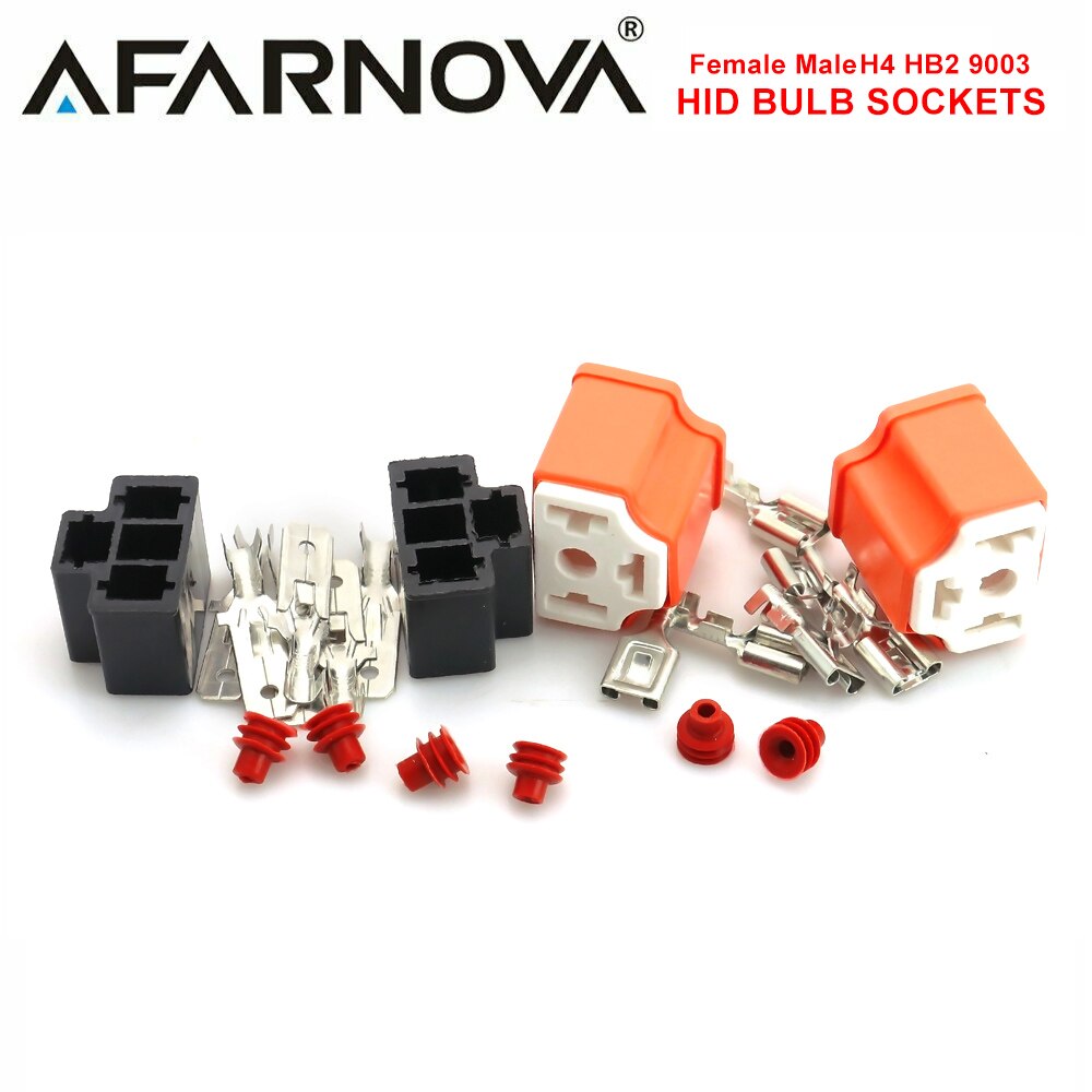 H4 9003 HB2 Keramische Vrouwelijke Socket Adapter Lamp Holder Mannelijke Koplamp Connector H1 H7 H8 H11 9005 9006 Lamp Plug hid Amp Terminal