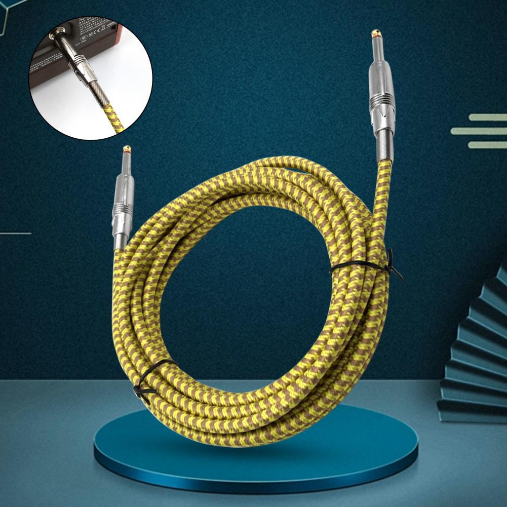 3/5/10M Guitar Cable Cord Bass Instrument Guitar Connecting Braided Tweed Lead Cable Guitar Noise Reduction Braided Tweed Line
