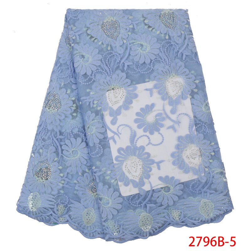 African Lace Fabric,French Net Fabric Lace ,Nigerian Embroidered Tulle Laces with Stones KS2796B-8