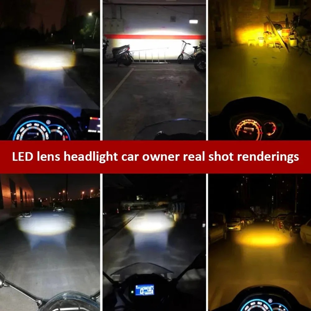 1Pc 10000lm H4 Led Lamp Motorfiets Moto Ba20d Koplamp Lamp Ip68 Csp Lens Geel Wit Lamp Scooter Accessoires Mist Licht