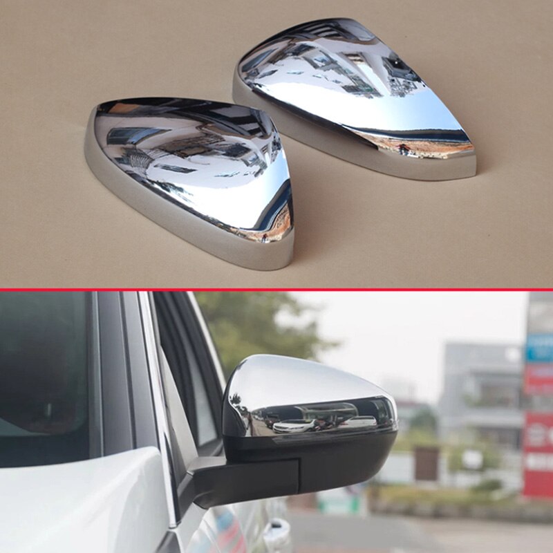 Krom bil styling sidospeglar glansiga par täcka tillbehör till peugeot 3008 5008 backspegel bakifrån
