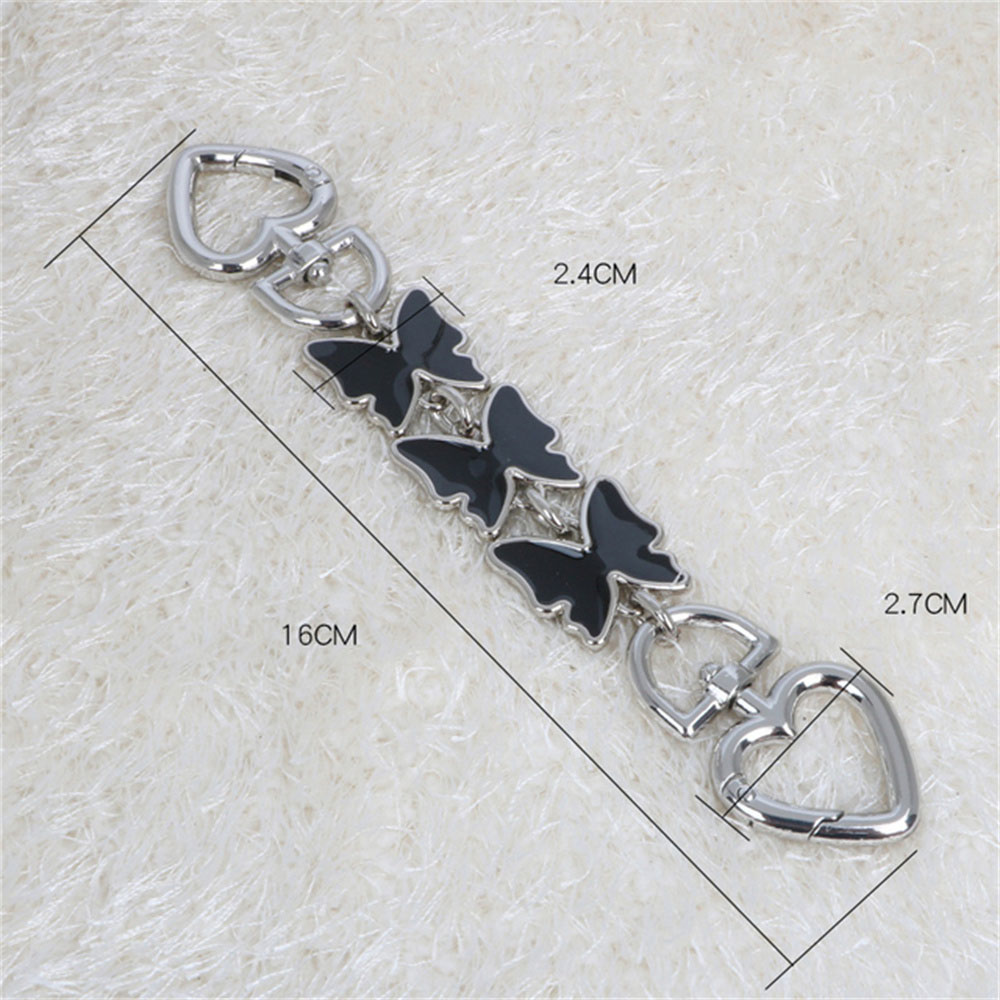 Förlängd kärlekshjärtkedjerem för handväska väsktillbehör handtag förlängning axelrem kedja väskrem gör-det-själv väskdelar: Silver-