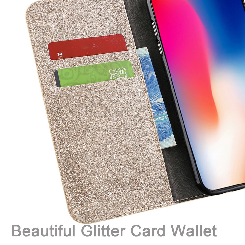 L-FADNUT Bling funkeln Brieftasche Telefon fallen Für HUAWEI Kamerad 20 Profi P20 Lite P30 Nova 4e Luxus Ständer Abdeckung 360 schutz Capa