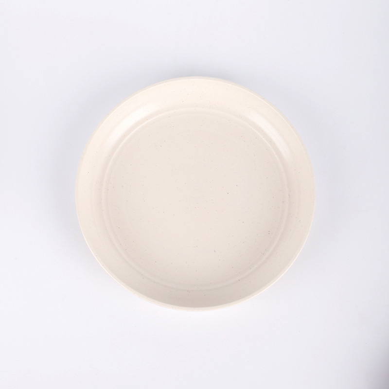 4pcs Eco-Friendly Biodegradable Unbreakable Dinner Plates Set Wheat Straw Restaurant Specialty Saucer For Picnic Dinner Dishes: Beige