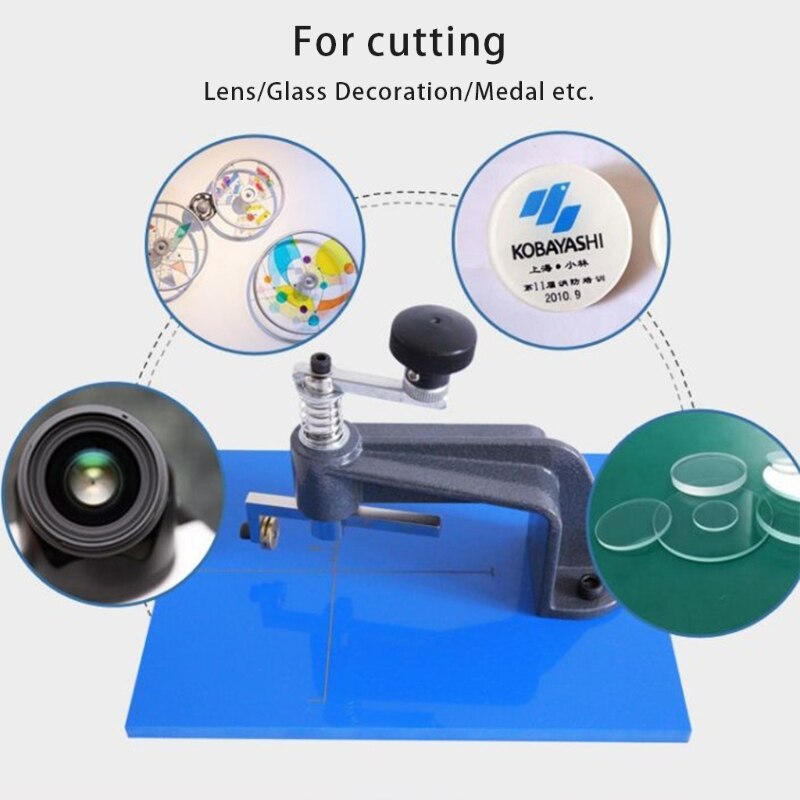 N0HB Durable Glass Circle Cutter with 10-100mm 3 Wheels Easy Cutting Adjustable Cut Lens Stained Glass &amp; Regular Glass DIY