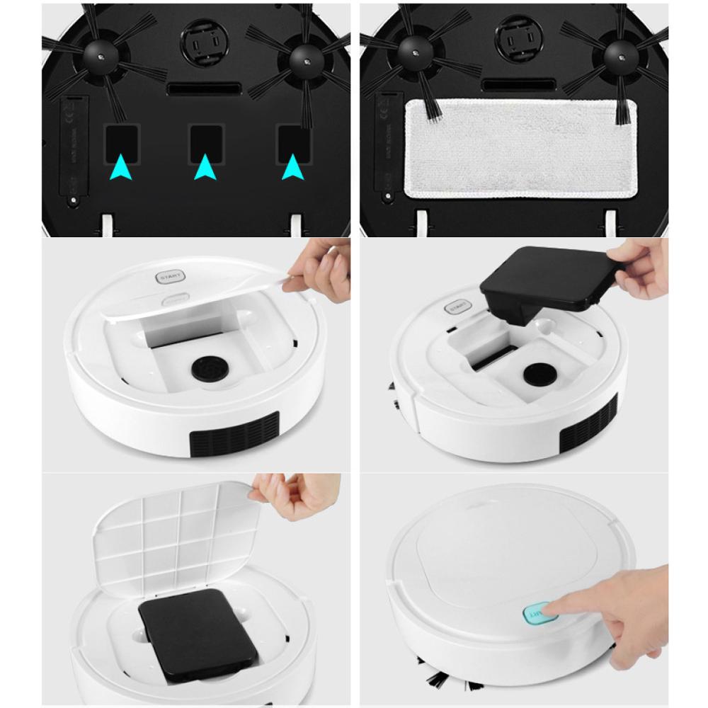 Multifunctional Robot Vacuum Cleaner USB Rechargeable 1800Pa Smart Sweeping Robot Dry Wet Sweeping Vacuum Cleaner for Home Floor