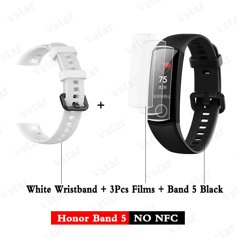 Huawei Honor band 5 smartband AMOLED Huawei smartwatch sang oxygène coeur rage ftness sommeil tracker natation sport trakcer gps: band5 black add whit