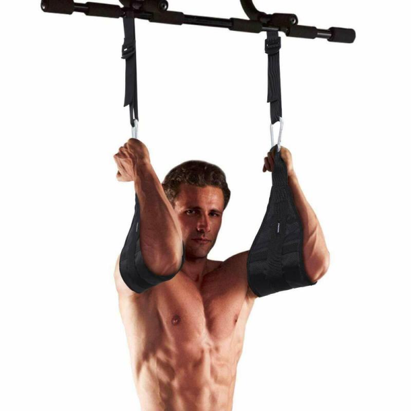 Cinturini sportivi regolabili per barra Pull Up appesi imbragature addominali cinturino resistente e allenamento in Neoprene imbottito per palestra domestica: Black