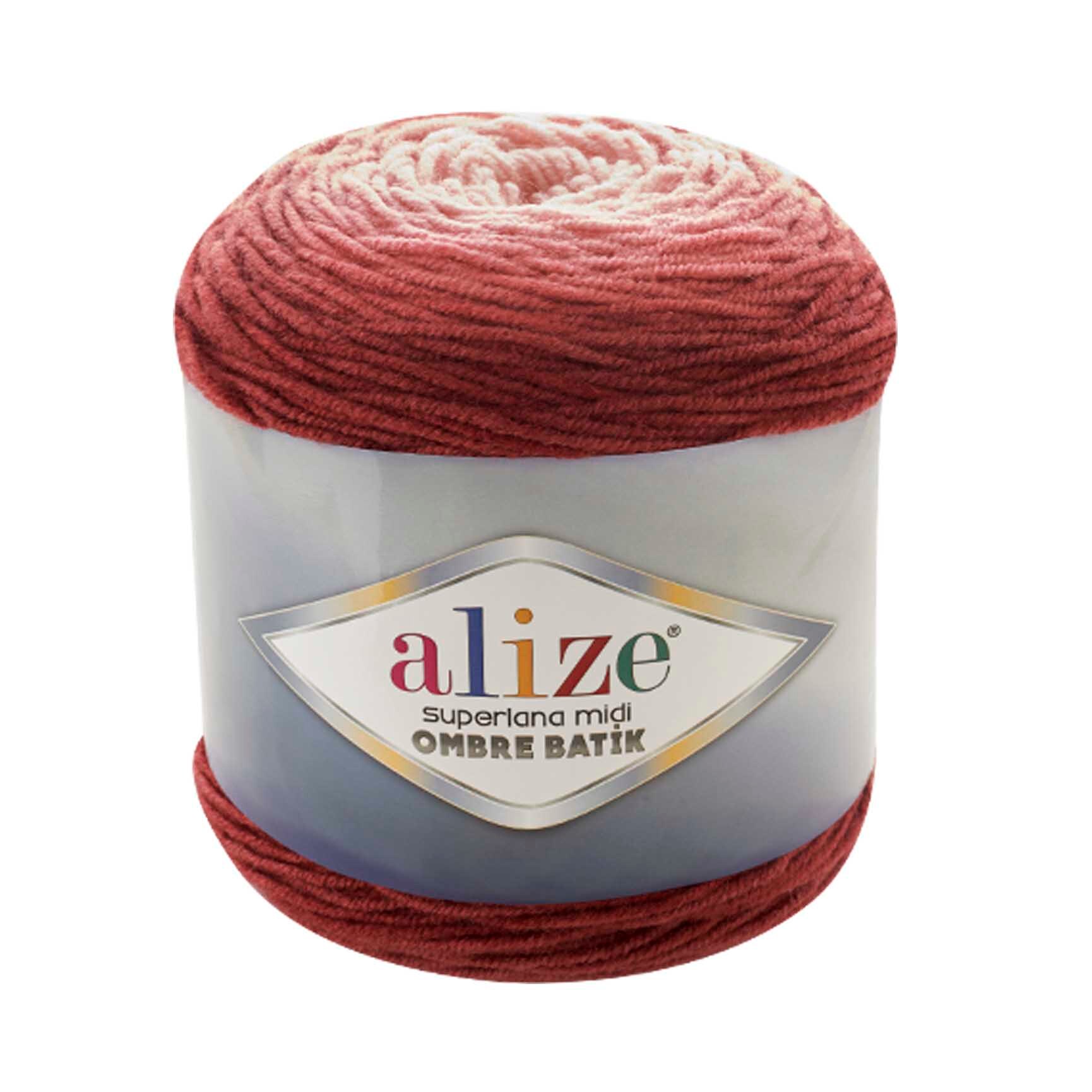 Alize Superlana Mıdı Ombre Batik Hilo para tejer a mano 300 gramos 510 metros, Hilo, Lana, Acrílico, Temporada otoño / invierno, ganchillo, ropa, cárdigan, blusa, , hobby, tejido, tienda de, Palmie, Turquía,: 7293