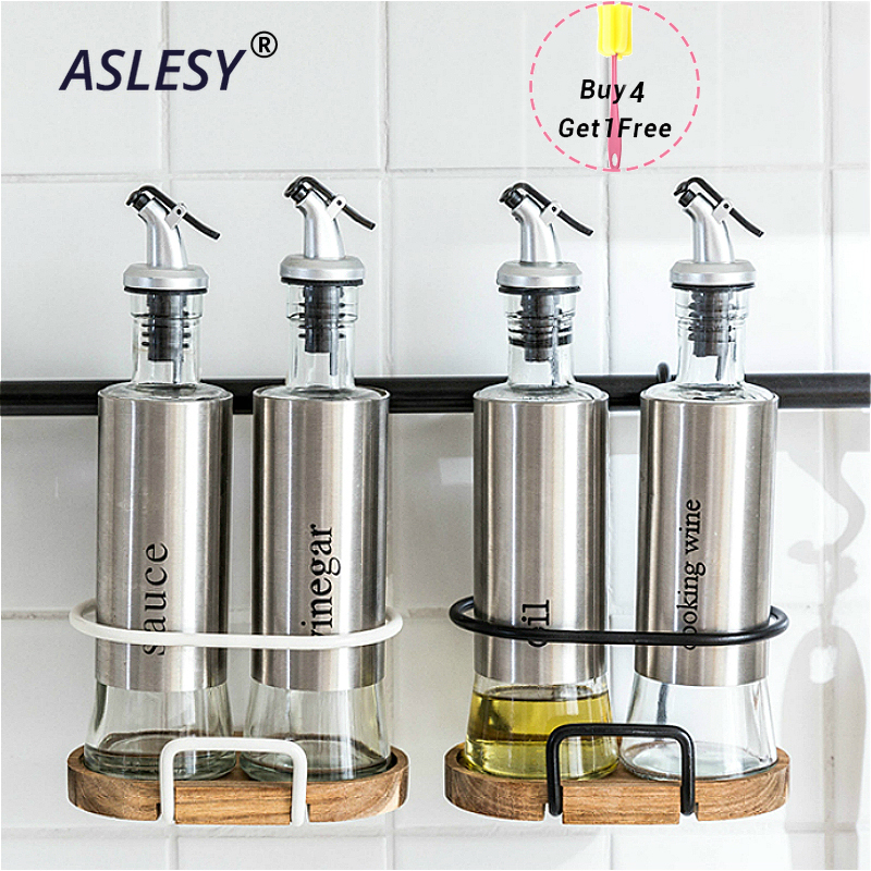 Olivenöl Spender Flasche Soße Essig Wein Gewürz Glas Edelstahl Behälter Küche Lagerung Kochen Werkzeug Zubehör