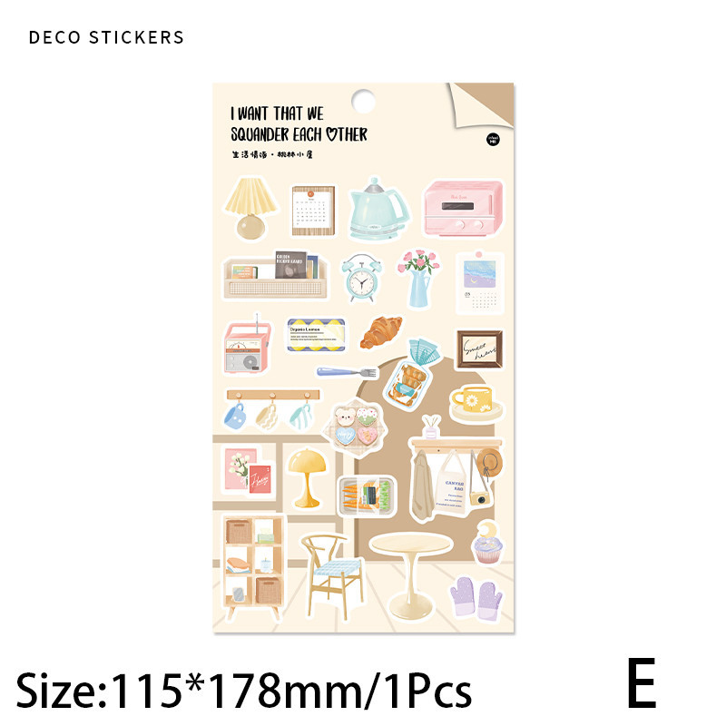 Journamm Cartoon Daily Necessities Stickers DIY Scrapbooking Art Collage Junk Journal Decor Sticker Stationery