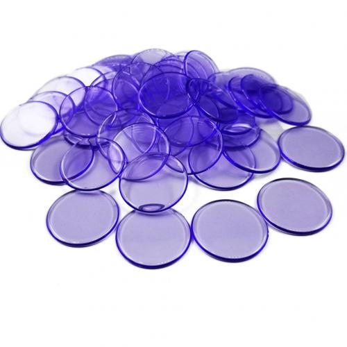 100 stk 19mm børn bingo chips gennemsigtige farver tælle matematik spil tællere markører plast børn undervisning tilbehør giftfri: Mørke lilla