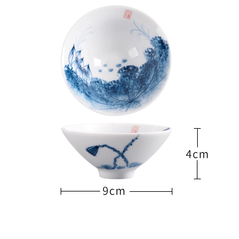2 Teile/satz Chinesische Hand Bemalt Keramik Teetasse Haushalt Meister Tee Schüssel Einzigen Tasse Getränk Handgemachte Tee-einstellen Kegel Teetassen: G