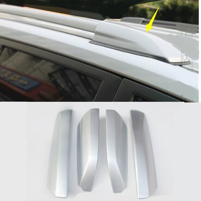 4Pcs Car Silver Roof Rack Rail End Cover Cap Shells for Toyota Highlander