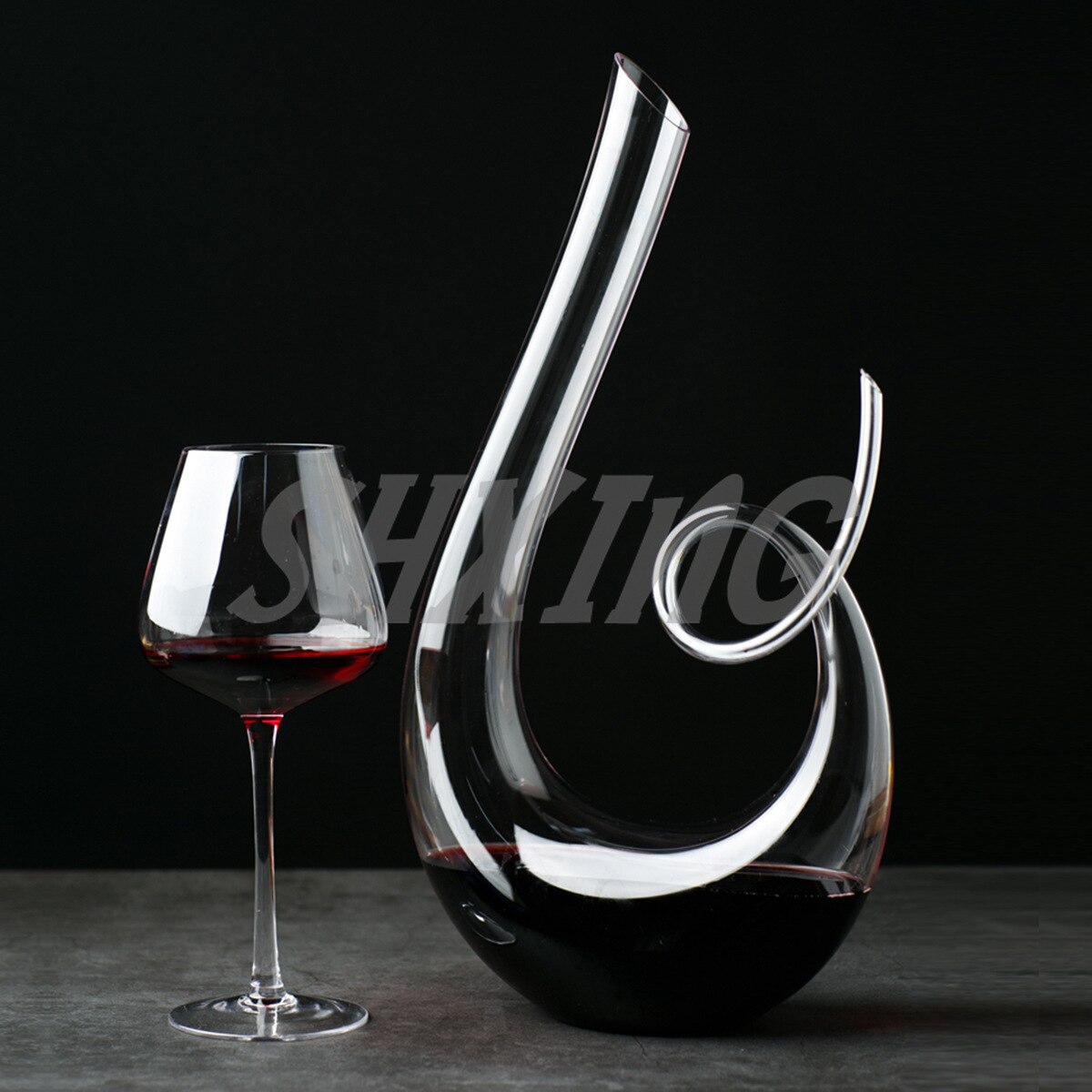 Decantador rápido de vino tipo cascada, juego de copas de vino para el hogar, dispensador de vino de cristal europeo, 1800ML: Musical note decante