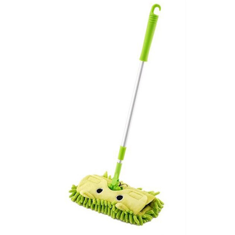 Fregona para niños, herramienta de limpieza de suelo extensible, recogedor de escobas para niños, juguetes para jugar en casa, , juguete para el hogar para niños: green