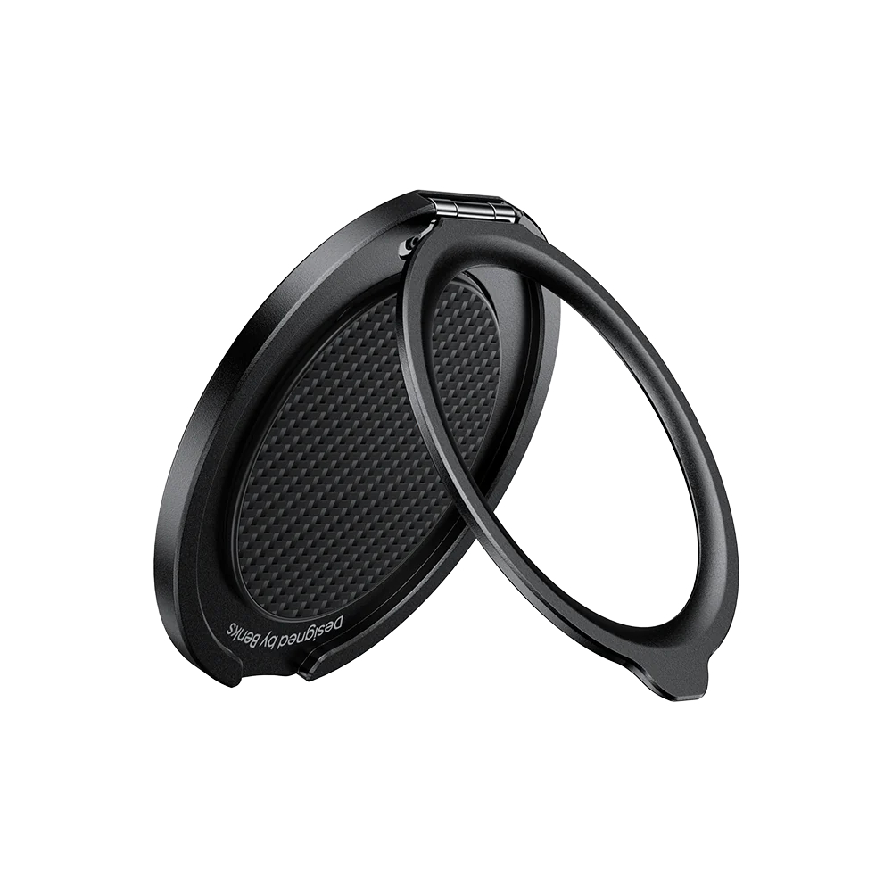 Benks Magnetic Ring Holder for iPhone 0.39mm ultra thin metal stand 360° Rotating phone ring holder iPhone 12/13/14/15/16: black