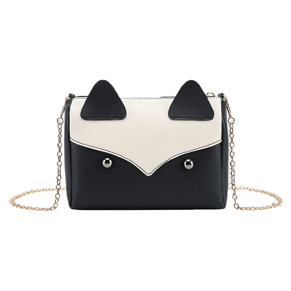 Damesmeisjes schattige cartoon patronen handtas kleine pu leren ketting riem crossbody schoudertas