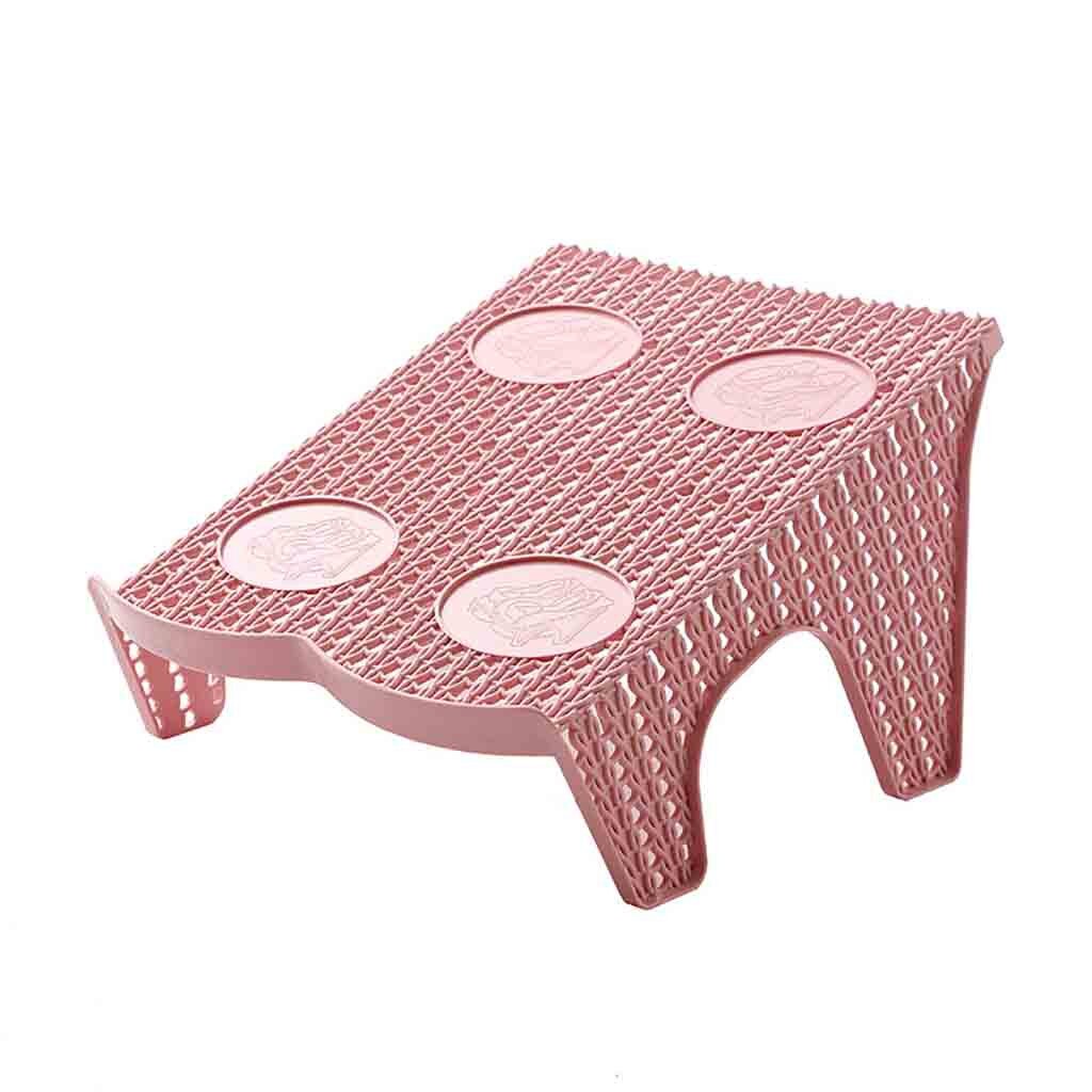 Shoe Slots Double Layer Plastic Space Saver Holder Shoes Box Organizer Storage Shoes Rack Living Room Shoes Stand Shelf: Pink