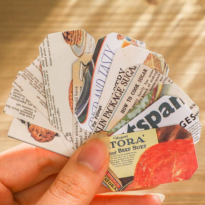 80PCS Vintage Label Ticket Stickers DIY Scrapbooking Junk Journal Base Collage Phone Diary Album Seal Decoration